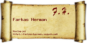 Farkas Herman névjegykártya